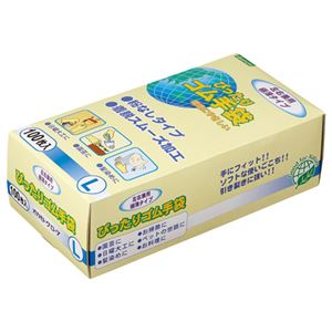 (まとめ) オカモト ぴったりゴム手袋(粉なし) Lサイズ NO310-L 1パック(100枚)  【×10セット】