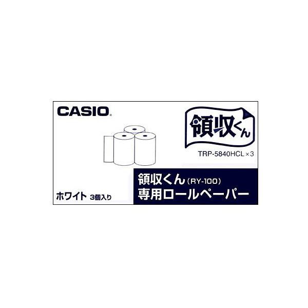 (まとめ) カシオ 電子レジスター用 ロールペーパー紙幅58mm TRP-5840HCL*3 1パック(3個) 【×10セット】