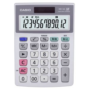 (まとめ) カシオ CASIO 特大表示電卓 12桁 ミニジャストサイズ MW-12A-N 1台  【×10セット】