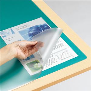 (まとめ) TANOSEE デスクマット(光学式マウス対応) ダブル(下敷付) 600×450mm 1枚  【×10セット】