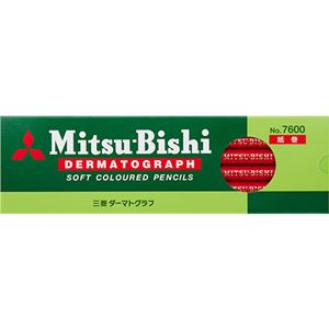 三菱鉛筆 色鉛筆7600(油性ダーマトグラフ) あか K7600.15 1ダース(12本) 【×10セット】