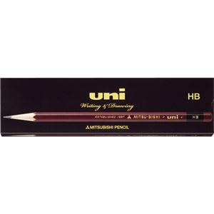 (まとめ) 三菱鉛筆 鉛筆 ユニ紙箱 HB UKHB 1ダース(12本)  【×10セット】