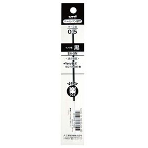 (まとめ) 三菱鉛筆 油性ボールペン替芯 0.5mm 黒 VERY楽ボ極細用 SA5N.24 1セット(10本)  【×10セット】