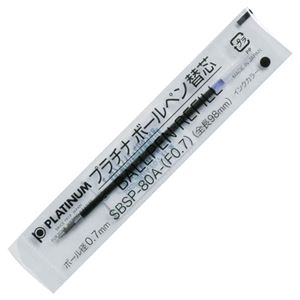 (まとめ) プラチナ 油性ボールペン替芯(なめらかインク) 0.7mm 黒 SBSP-80A(F07)#1 1セット(10本)  【×10セット】