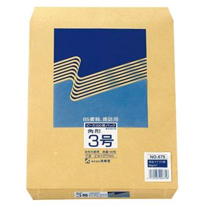 (まとめ) ピース R40再生紙クラフト封筒 角3 85g／m2 675 1パック（100枚）  【×10セット】