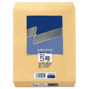 (まとめ) ピース R40再生紙クラフト封筒 角5 85g／m2 645 1パック（100枚）  【×10セット】