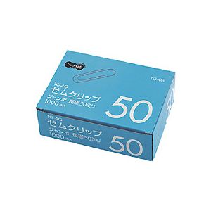 (まとめ) TANOSEE ゼムクリップ ジャンボ 50mm シルバー 業務用パック 1箱（1000本）  【×10セット】