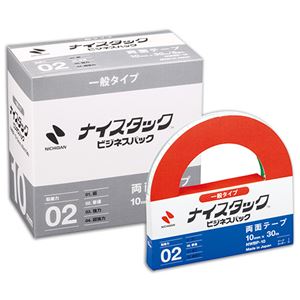 (まとめ) ニチバン ナイスタック 再生紙両面テープ ビジネスパック 大巻 10mm×30m NWBP-10 1パック(5巻)  【×10セット】
