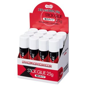 (まとめ) TANOSEE スティックのり 強力タイプ 25g 1セット（12本）  【×10セット】