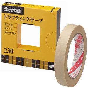 (まとめ) 3M スコッチ ドラフティングテープ 230 大巻 18mm×30m 230-3-18 1巻  【×10セット】