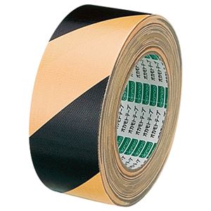 (まとめ) オカモト 布トラテープ 50mm×25m 黄/黒 No.111トラ 1巻  【×10セット】