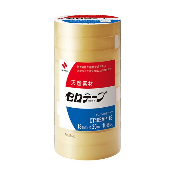 (まとめ) ニチバン セロテープ 大巻 18mm×35m 業務用パック CT405AP-18 1パック(10巻)  【×10セット】