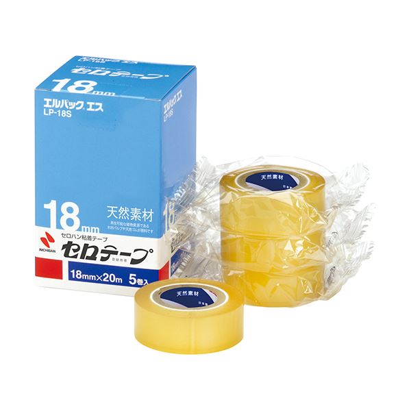 (まとめ) ニチバン セロテープ エルパック エス 小巻 18mm×20m LP-18S 1パック(5巻)  【×10セット】