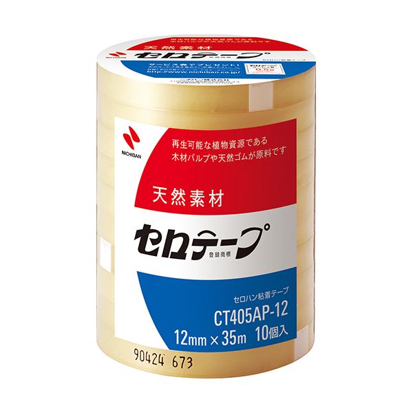 (まとめ) ニチバン セロテープ 大巻 12mm×35m 業務用パック CT405AP-12 1パック(10巻)  【×10セット】