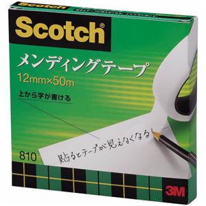 (まとめ) 3M スコッチ メンディングテープ 810 大巻 12mm×50m 紙箱入 810-3-12 1巻  【×10セット】