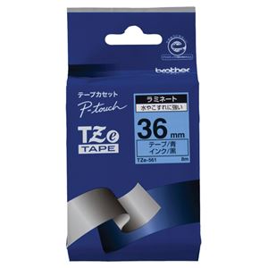 (まとめ) ブラザー BROTHER ピータッチ TZeテープ ラミネートテープ 36mm 青／黒文字 TZE-561 1個  【×10セット】