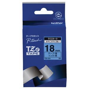 (まとめ) ブラザー BROTHER ピータッチ TZeテープ ラミネートテープ 18mm 青／黒文字 TZE-541 1個  【×10セット】