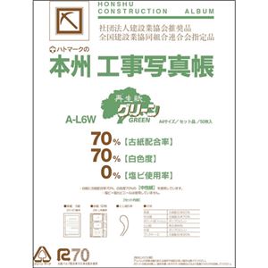 (まとめ) ピジョン 本州工事写真帳 工事用アルバムセット 2・4穴兼用 E・Lサイズ兼用台紙50枚付 A-L6W 1セット  【×10セット】