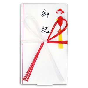 (まとめ) 赤白7本 花結 金封 高級和紙 短冊付 No.2653 1セット(10枚)  【×10セット】