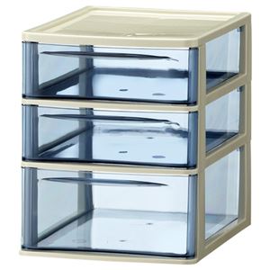 (まとめ) 山田化学 スタックチェスト A4タテ 浅型2段・深型1段 ダークブルー A4-C3 1個  【×10セット】