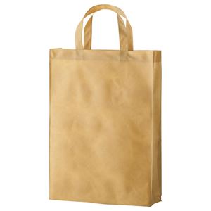 (まとめ) TANOSEE 不織布バッグ 中 ヨコ320×タテ450×マチ幅120mm ベージュ 1パック（10枚）  【×10セット】