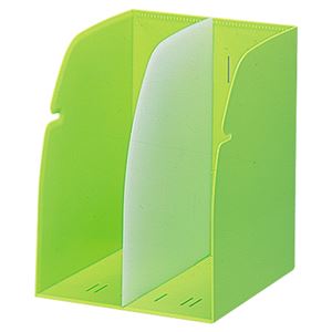 (まとめ) リヒトラブ REQUEST ブックスタンド 2ブロック 黄緑 G1620-6 1個  【×10セット】