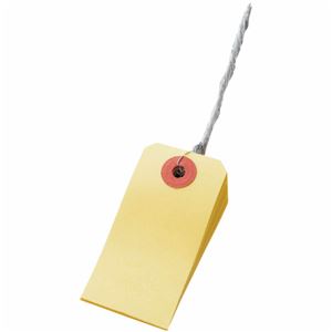 (まとめ) TANOSEE カラー荷札 6号 30×60mm 黄 1パック（200枚）  【×10セット】