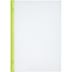 (まとめ) リヒトラブ リクエスト スライドバーファイル 厚とじタイプ A4タテ 50枚収容 黄緑 G1730-6 1パック(10冊)  【×10セット】