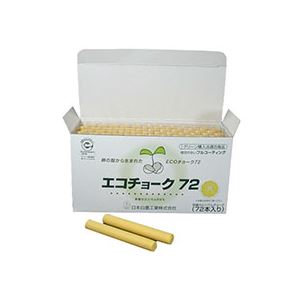 (まとめ) 日本白墨 エコチョーク72 黄 ECO-4 1箱（72本）  【×10セット】