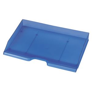 (まとめ) セキセイ スケルトンデスクトレー A3ヨコ ブルー SSS-1485BU 1個  【×10セット】