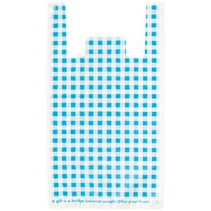 (まとめ) ヘッズ ブルーチェックレジバッグ ヨコ300×タテ540×マチ幅140mm BC-L 1パック(100枚)  【×10セット】