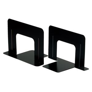 (まとめ) TANOSEE ブックエンド T型 ワイド ブラック 1組（2枚）  【×10セット】