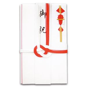 (まとめ) 赤白7本 金封 短冊付 E-651 1セット(10枚)  【×10セット】