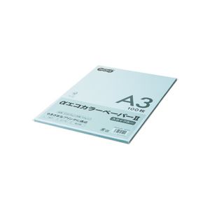 (まとめ) TANOSEE αエコカラーペーパーII A3 スカイブルー 少枚数パック 1冊（100枚）  【×10セット】