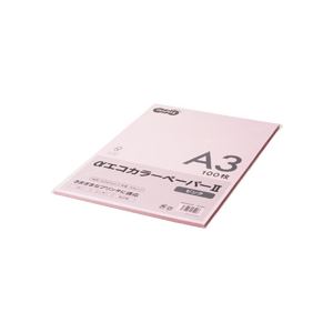 (まとめ) TANOSEE αエコカラーペーパーII A3 ピンク 少枚数パック 1冊（100枚）  【×10セット】