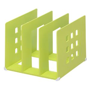 (まとめ) リヒトラブ 仕切ラック L 黄緑 A-7321-6 1個  【×10セット】