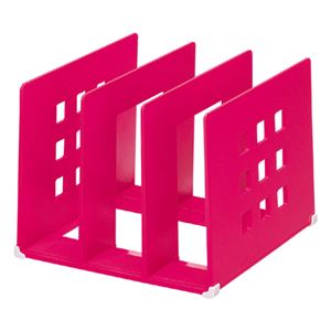 (まとめ) リヒトラブ 仕切ラック L 赤 A-7321-3 1個  【×10セット】