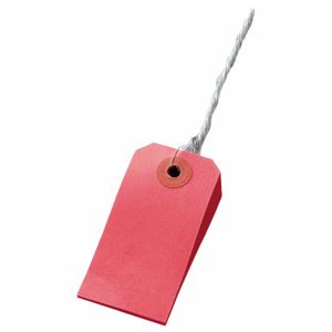 (まとめ) TANOSEE カラー荷札 6号 30×60mm 赤 1パック（200枚）  【×10セット】