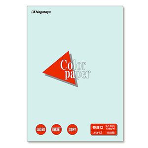 (まとめ) 長門屋商店 Color Paper A4 特厚口 水 ナ-3410V 1冊（100枚）  【×10セット】