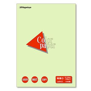 (まとめ) 長門屋商店 Color Paper A4 特厚口 若草 ナ-3406V 1冊（100枚）  【×10セット】