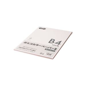 (まとめ) TANOSEE αエコカラーペーパーII B4 ライトピンク 少枚数パック 1冊（100枚）  【×10セット】