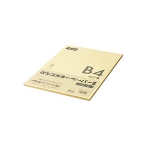 (まとめ) TANOSEE αエコカラーペーパーII B4 クリーム 少枚数パック 1冊（100枚）  【×10セット】