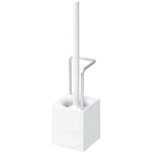 オーエ キューボトイレブラシケース付き ホワイト 1個 【×10セット】