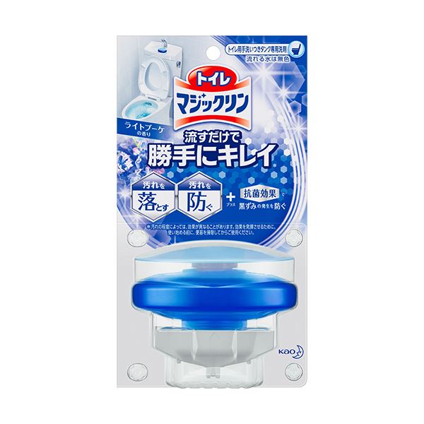 (まとめ) 花王 トイレマジックリン 流すだけで勝手にキレイ ライトブーケの香り 本体 80g 1個  【×10セット】