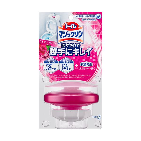 (まとめ) 花王 トイレマジックリン 流すだけで勝手にキレイ ローズせっけんの香り 本体 80g 1個  【×10セット】