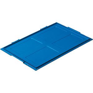 (まとめ) TANOSEE 折りたたみコンテナフタのみ 40・50L用 ダークブルー 1枚  【×10セット】