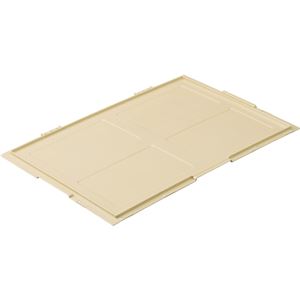 (まとめ) TANOSEE 折りたたみコンテナフタのみ 75L用 アイボリー 1枚  【×10セット】