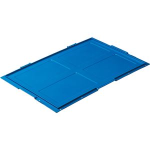 (まとめ) TANOSEE 折りたたみコンテナフタのみ 75L用 ダークブルー 1枚  【×10セット】