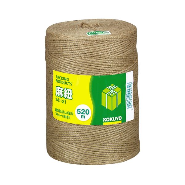 (まとめ) コクヨ 麻紐 520m ホヒ-31 1巻  【×10セット】