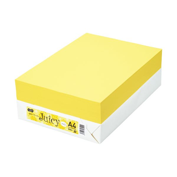 TANOSEE カラーペーパー Juicy パイン A4 500枚 【×10セット】